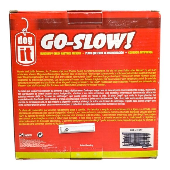 Dog It Go Slow Anti-Gulp Small Dog Bowl 1.2L/40.5oz - NEW - Picture 2 of 6